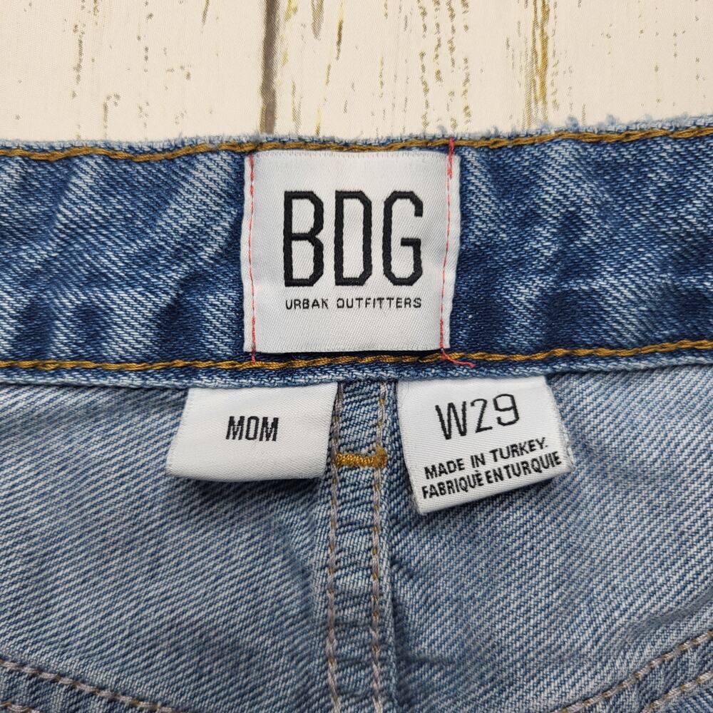BDG Ripped Distressed Raw Hem Mom Jeans Baggy Stitched Straight Leg High Rise 29 - Picture 8 of 10